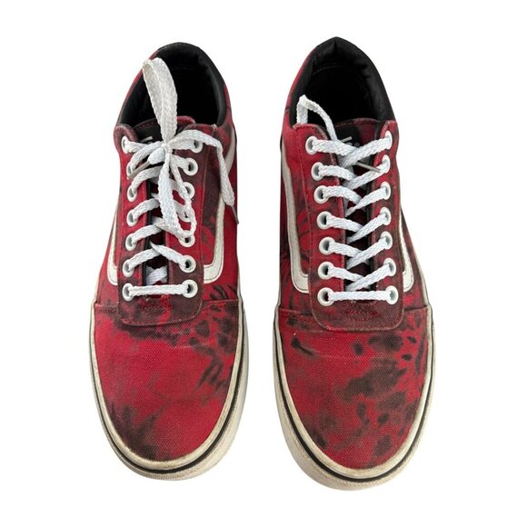 VANS Old Skool Tie Dye Skateboard Casual Shoe in Red & Black Size US 8.5 Mens - Picture 2 of 9